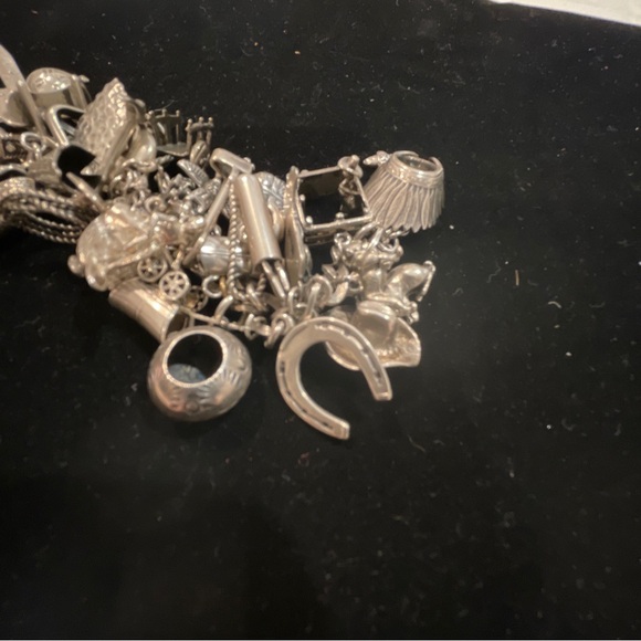 VINTAGE WESTERN NATIVE AMERICANA LOADED CHARM BRACELET 55+ CHARMS STERLING - Picture 11 of 16